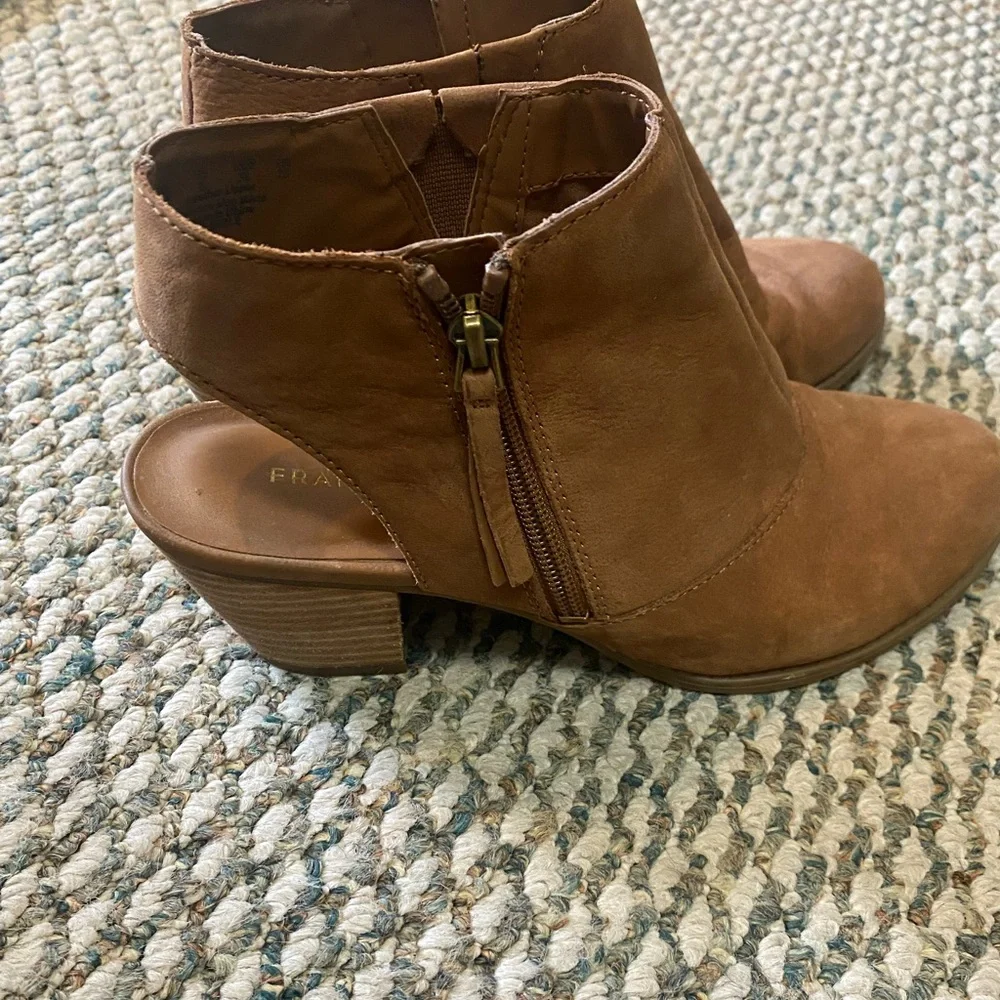 Franco Sarto Exposed Heel Bootie Humble Cigar Shoes GUC - Picture 2 of 7